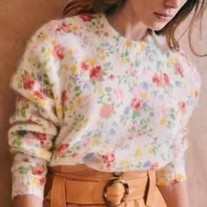 Sézane floral sweater